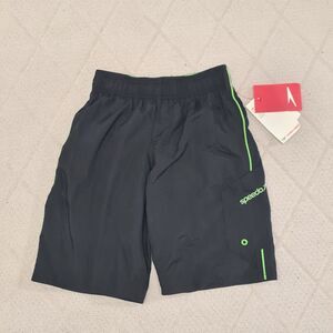 Speedo Swim Board Shorts Boys MEDIUM Black Surf Vacation Summer Travel